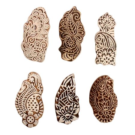 Set of 6 Piece New Mix Wooden Printing Block
